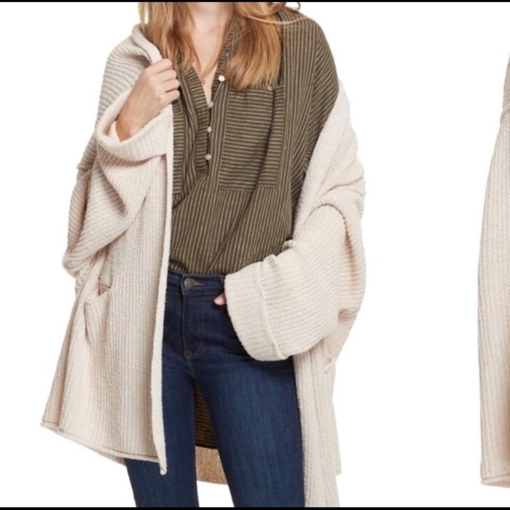 Free People Oversized Cardigan- Cream